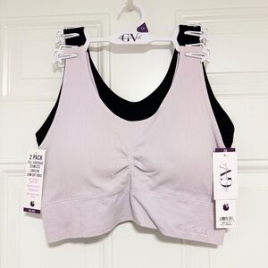 Gloria Vanderbilt 2-Pack Seamless Comfort Bras - Black & Light Lavender